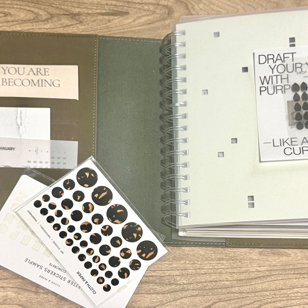 Elegant Green Planner with Stickers
